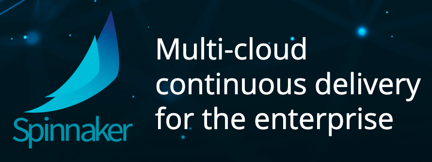 Spinnaker 官方介紹截圖：「Multi-cloud continuous delivery for the enterprise」，搭配藍色蜘蛛 logo